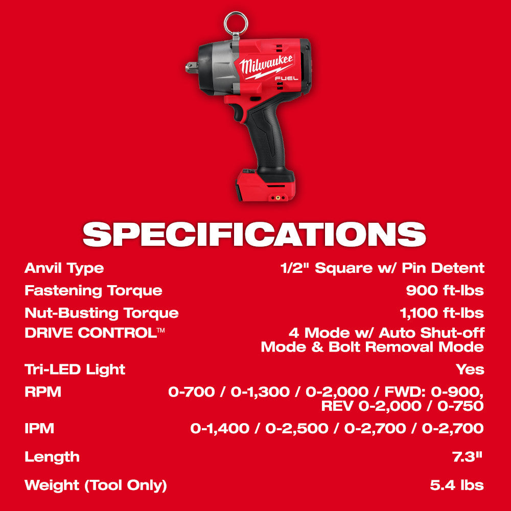 M18 FUEL™ 1/2" High Torque Impact Wrench w/ Pin Detent