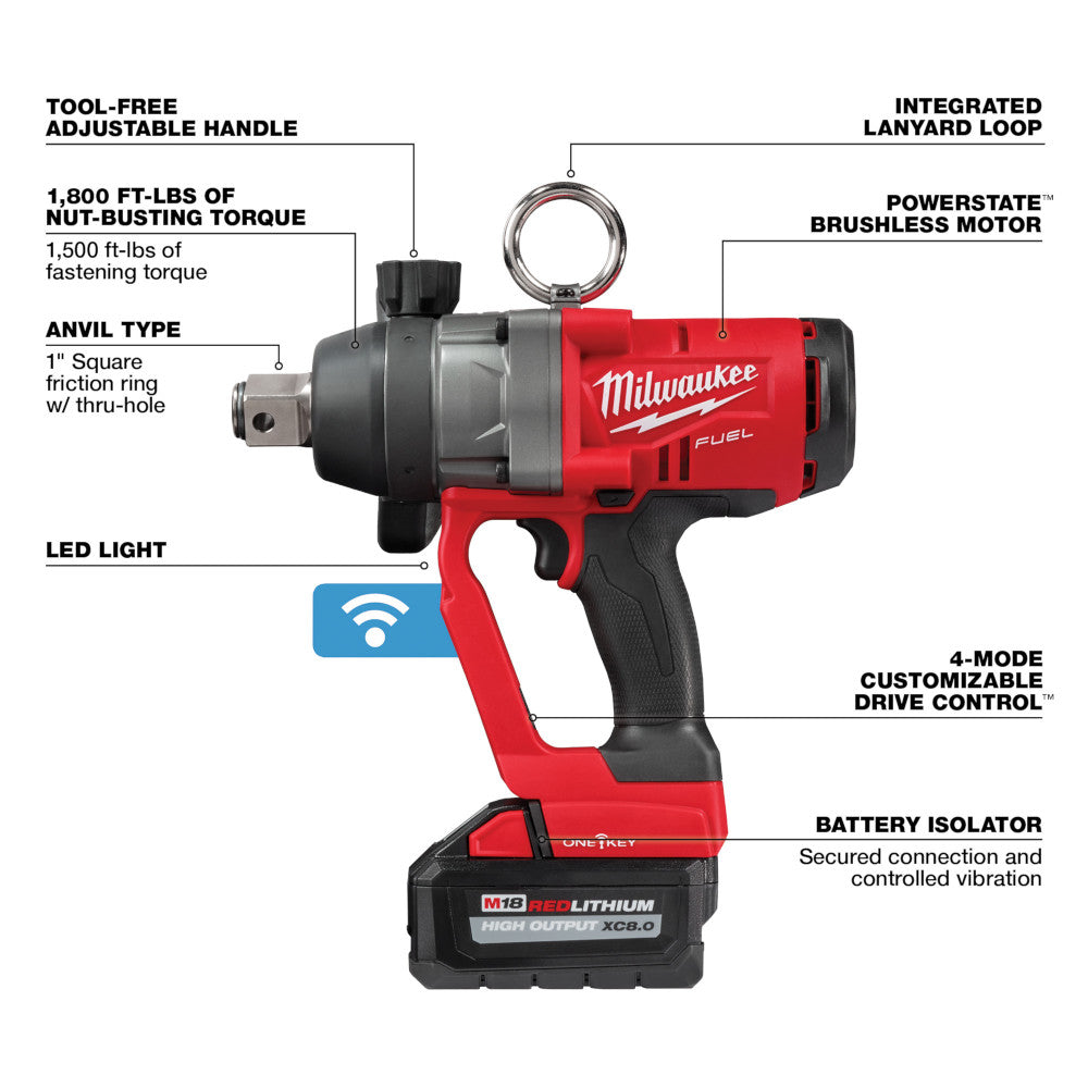 M18 FUEL™ 1" High Torque Impact Wrench w/ ONE-KEY™ Kit