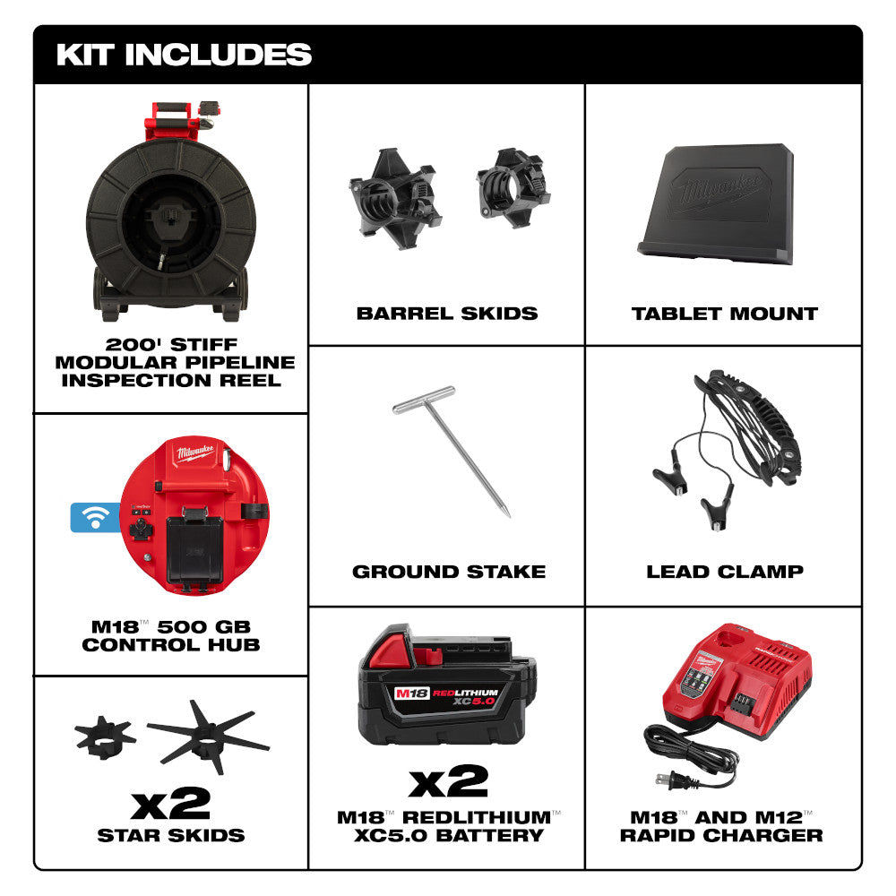 M18™ 200’ Stiff Modular Pipeline Inspection System
