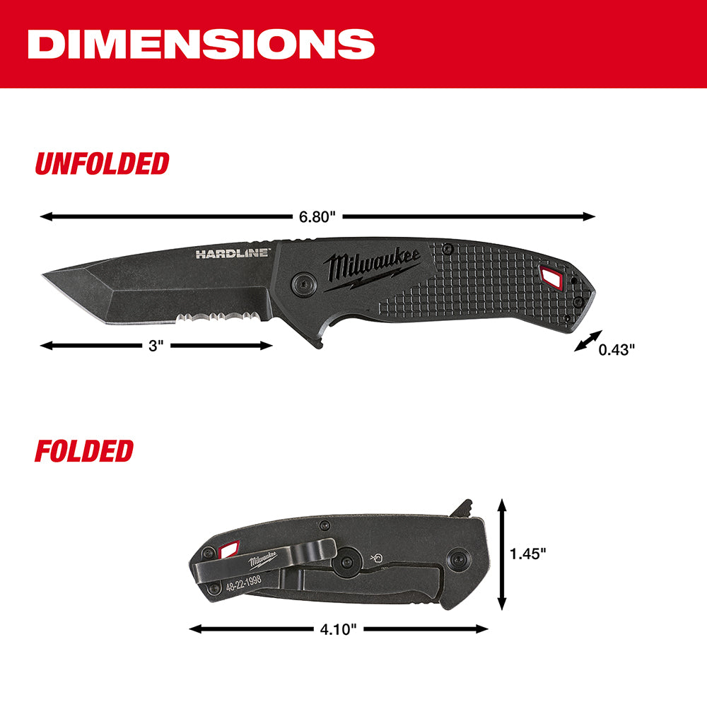 3 in. HARDLINE™ Serrated Tanto Blade Pocket Knife