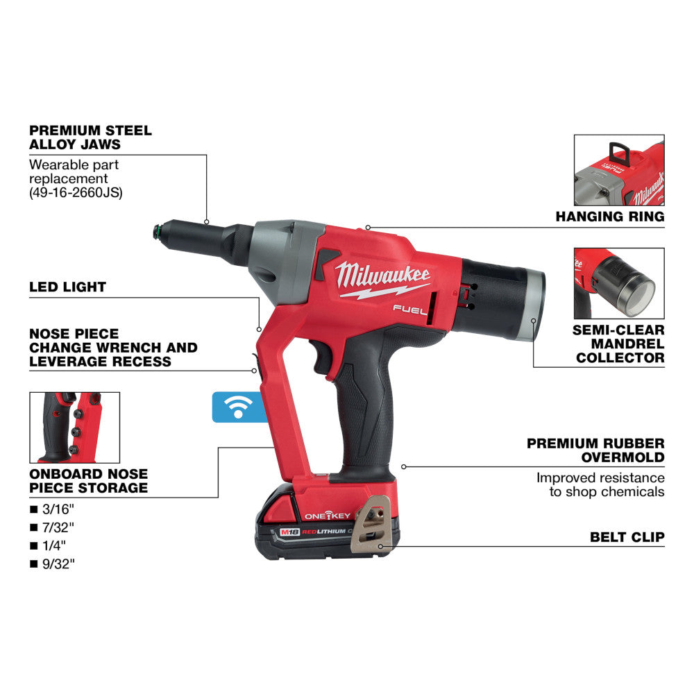 M18 FUEL™ 1/4" Blind Rivet Tool w/ ONE-KEY™ Kit