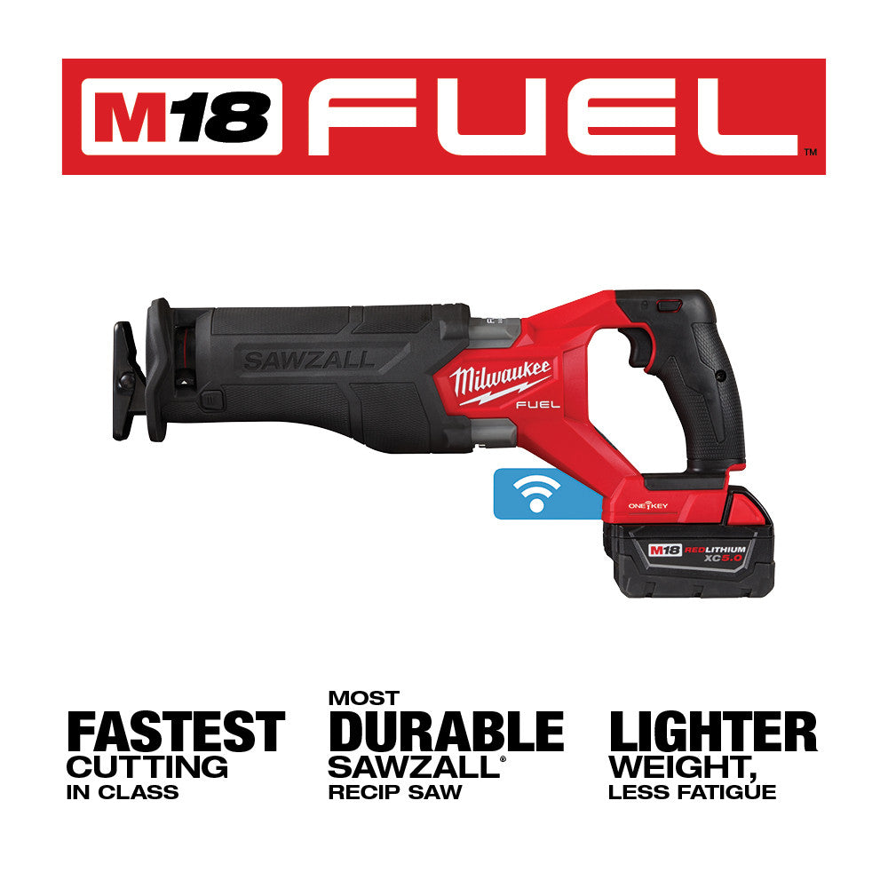 M18 FUEL™ SAWZALL® Recip Saw w/ ONE-KEY™ - 2 Battery XC5.0 Kit