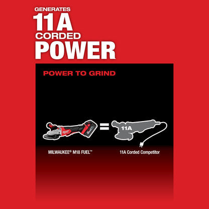 M18 FUEL™ 5" Flathead Braking Grinder, Paddle Switch No-Lock