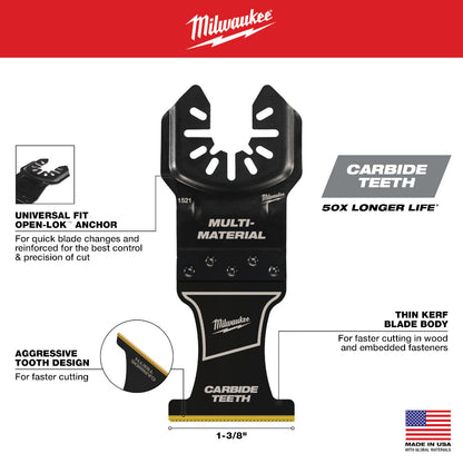 OPEN-LOK™ 1-3/8" Carbide Teeth Multi-Material Multi-Tool Blade