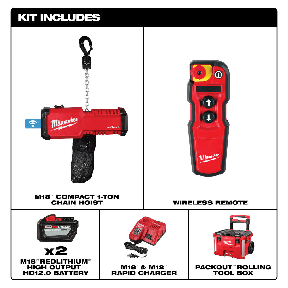 M18™ Compact 1-Ton Chain Hoist w/ ONE-KEY™