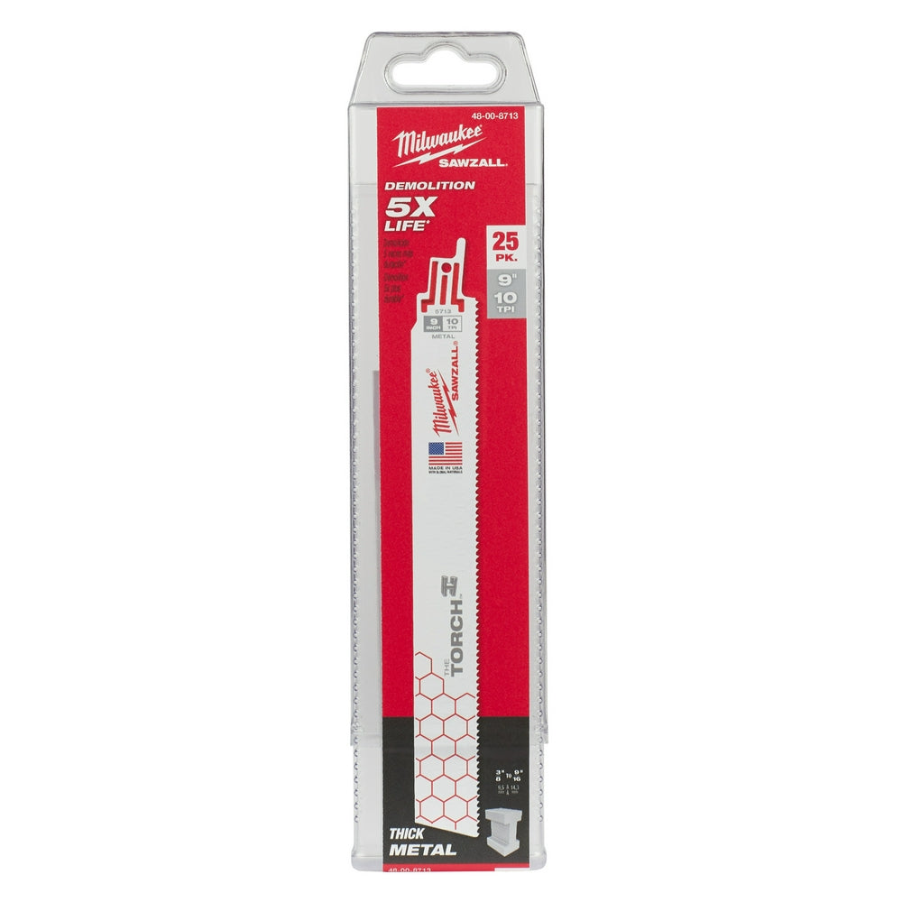 9" 10 TPI TORCH™ SAWZALL® Blade for Thick Metal (25 PK)