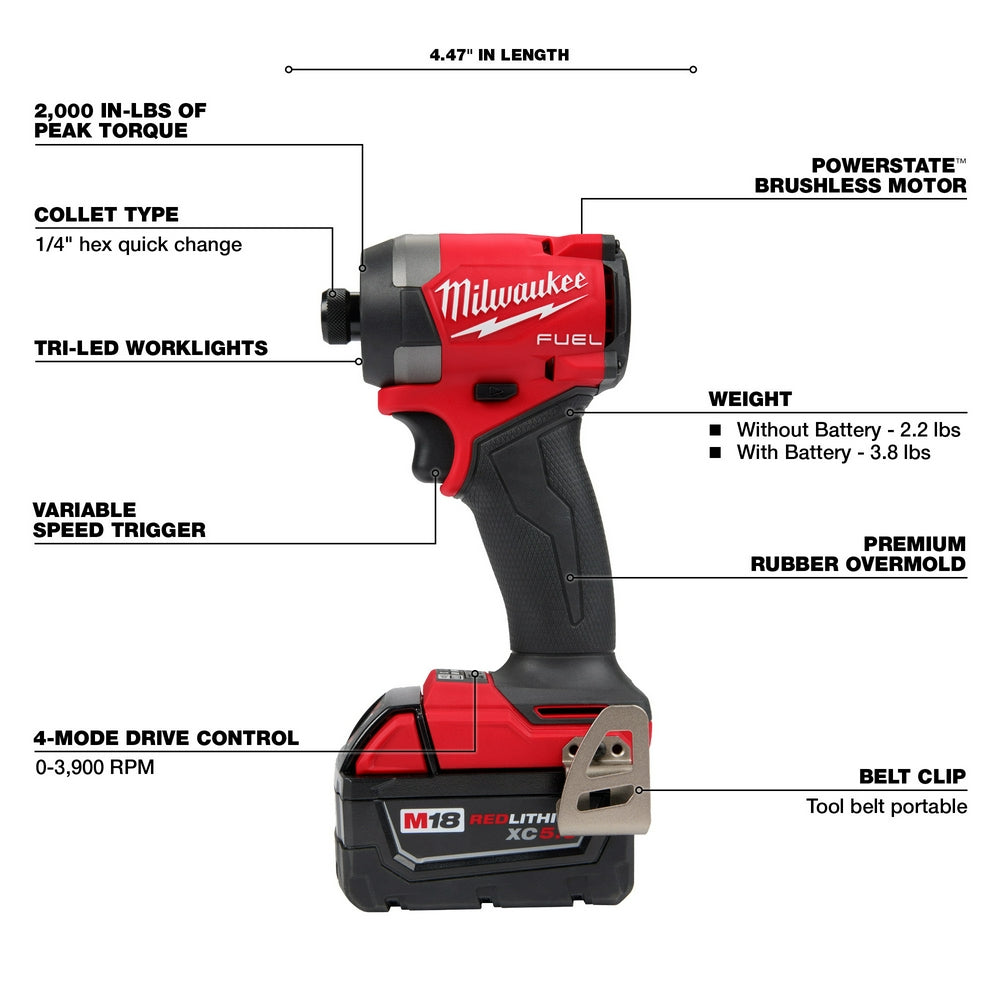 M18 FUEL™ 1/4" Hex Impact Driver Kit