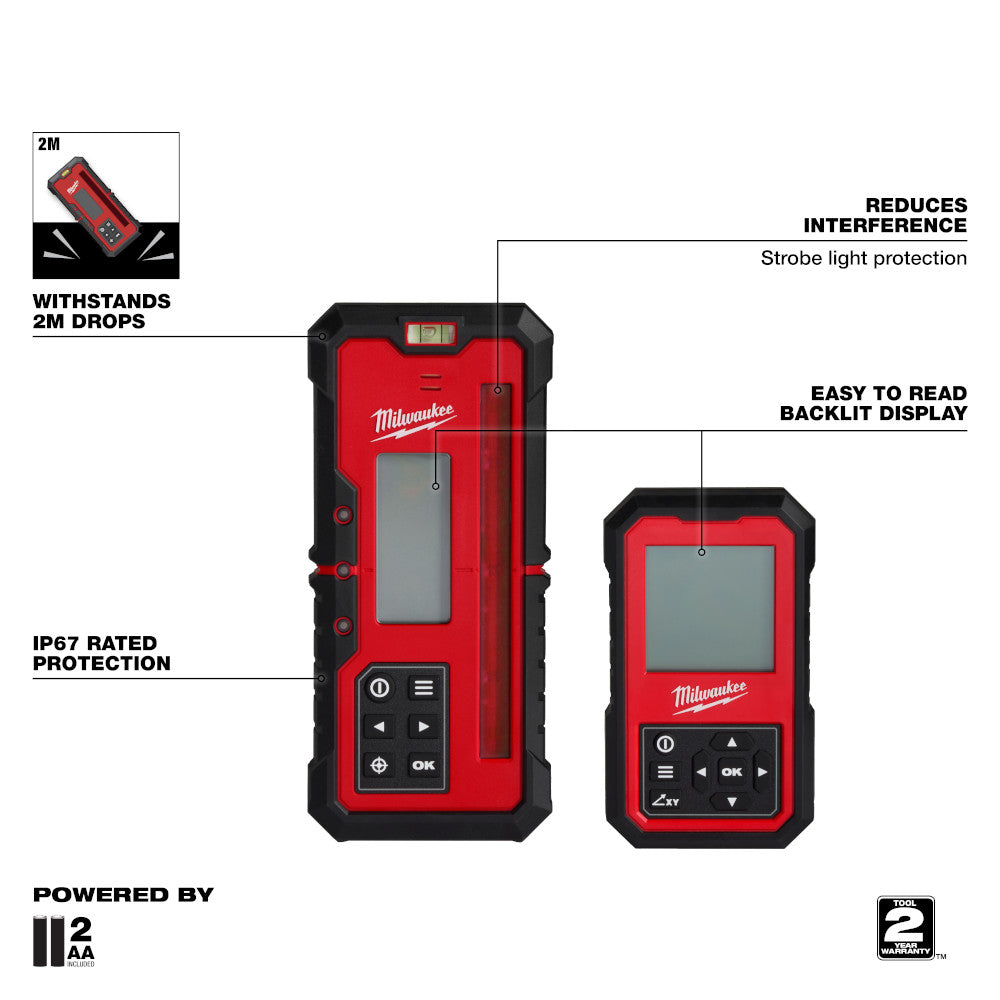 M18™ Red Exterior Dual Slope Rotary Laser Level Kit w/ Receiver, Remote, Grade Rod & Tripod