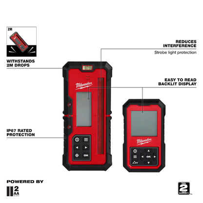 M18™ Red Exterior Dual Slope Rotary Laser Level Kit w/ Receiver, Remote, Grade Rod & Tripod
