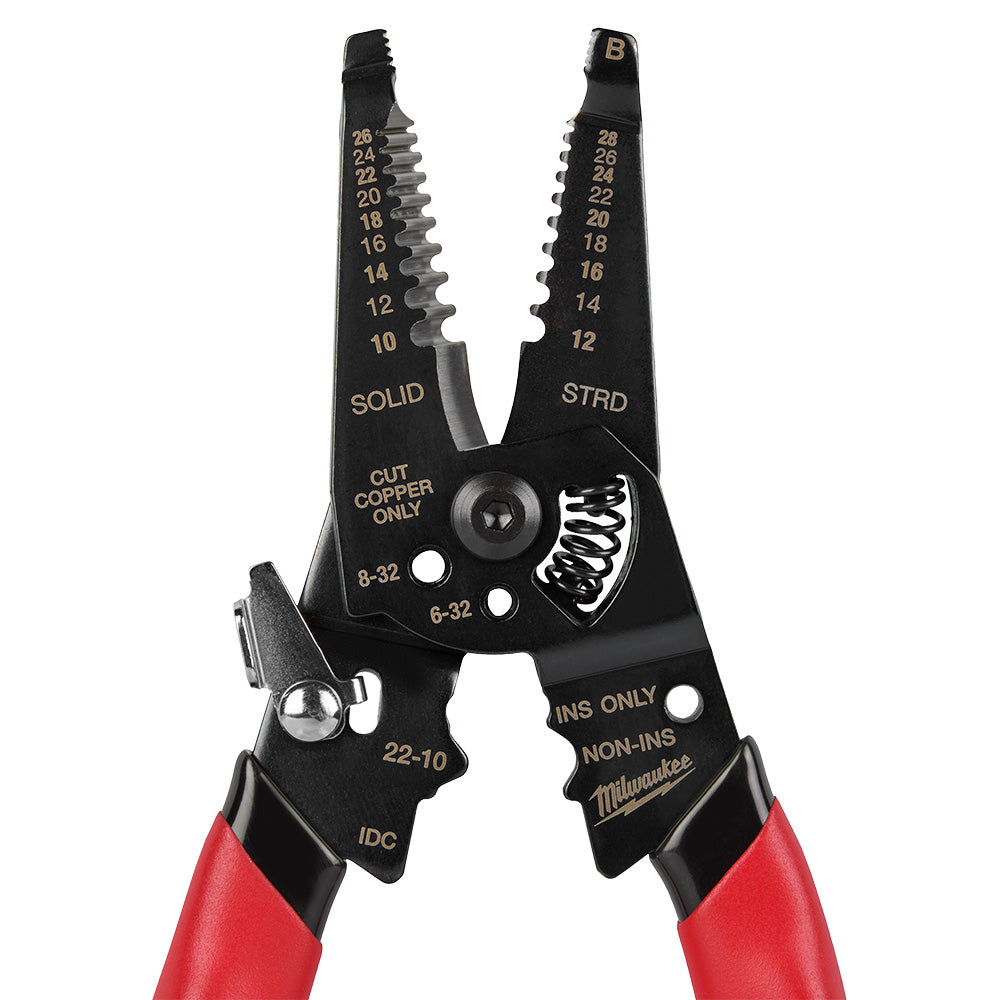 10-28 AWG Multi-Purpose Dipped Grip Wire Stripper & Cutter w/ Reinforced Head