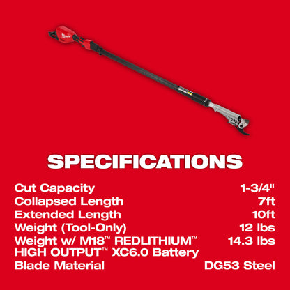 M18™ Brushless Telescoping Pole Pruning Shears Kit