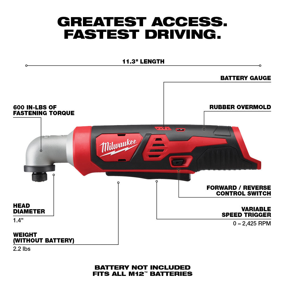 M12™ 1/4 in. Hex Right Angle Impact Driver