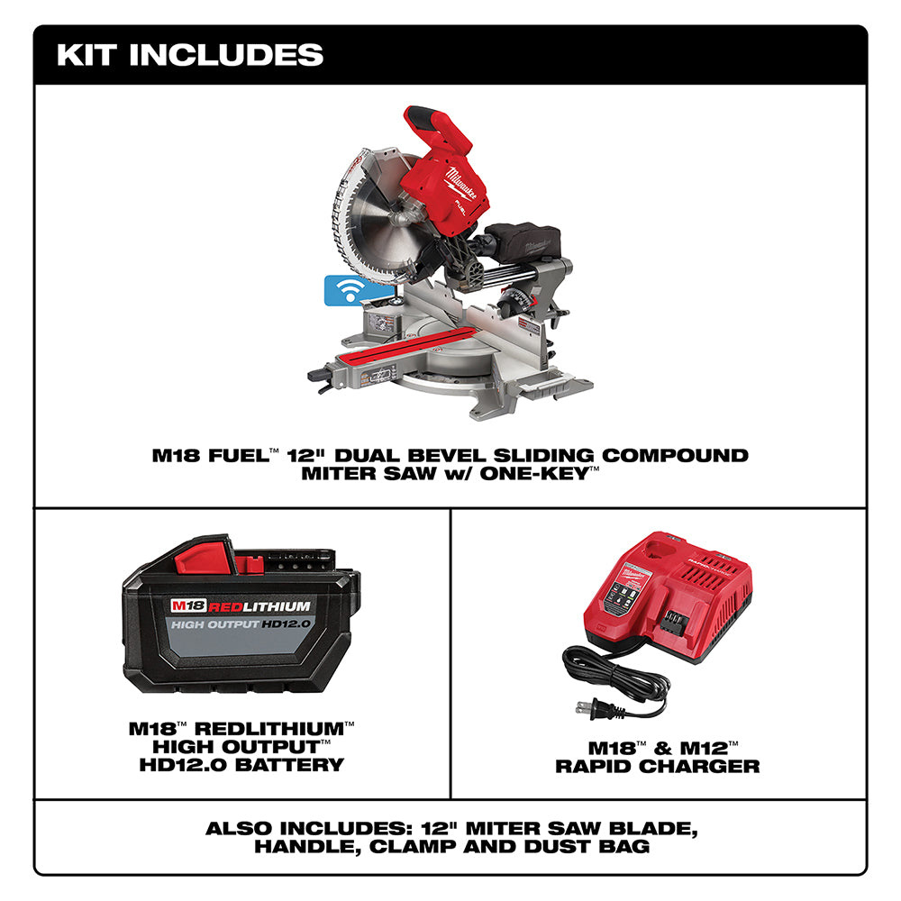 M18 FUEL™ 12 in. Dual Bevel Sliding Compound Miter Saw Kit