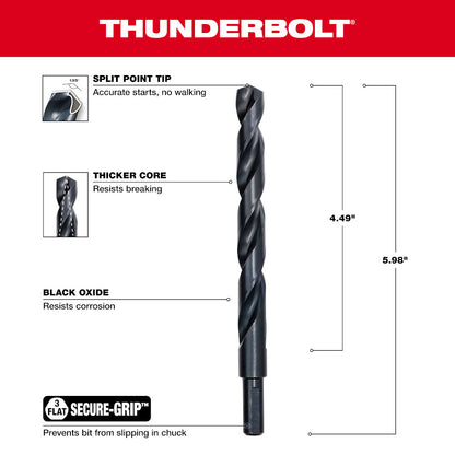 1/2" THUNDERBOLT®  Black Oxide Drill Bit