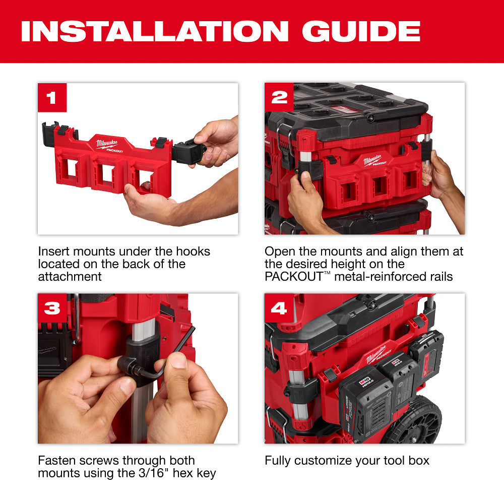 PACKOUT™ Tool Box M12™ Battery Rack Attachment