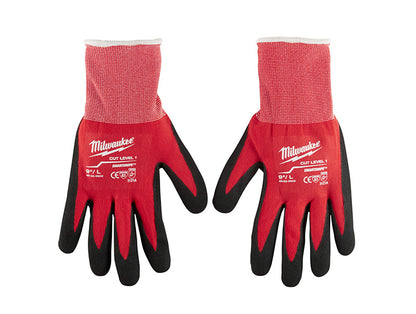 Cut Level 1 Nitrile Dipped Gloves - L