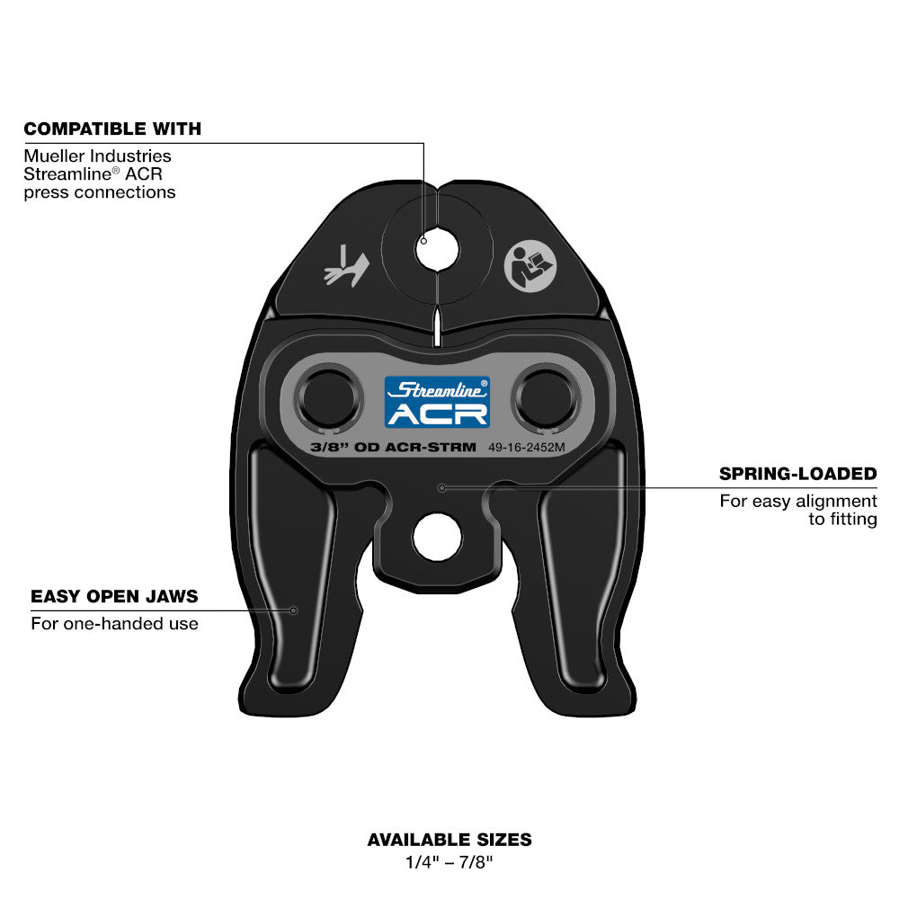 1/2" Streamline® ACR Press Jaw for M12™ FORCE LOGIC™ Press Tool