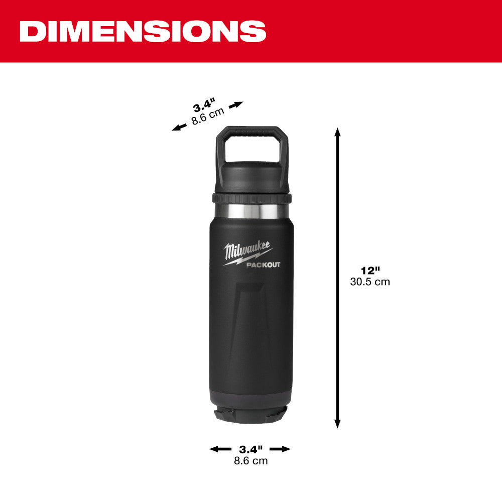 PACKOUT™ 24oz Insulated Bottle with Chug Lid - Black