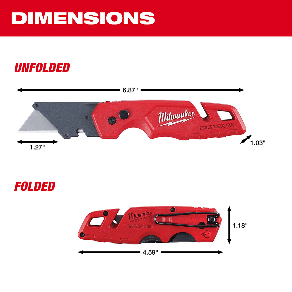 FASTBACK™ Folding Utility Knife w/ Blade Storage