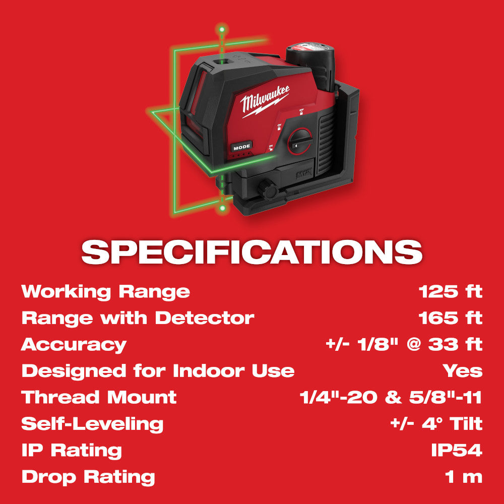 M12™ Green Cross Line & Plumb Points Laser Kit