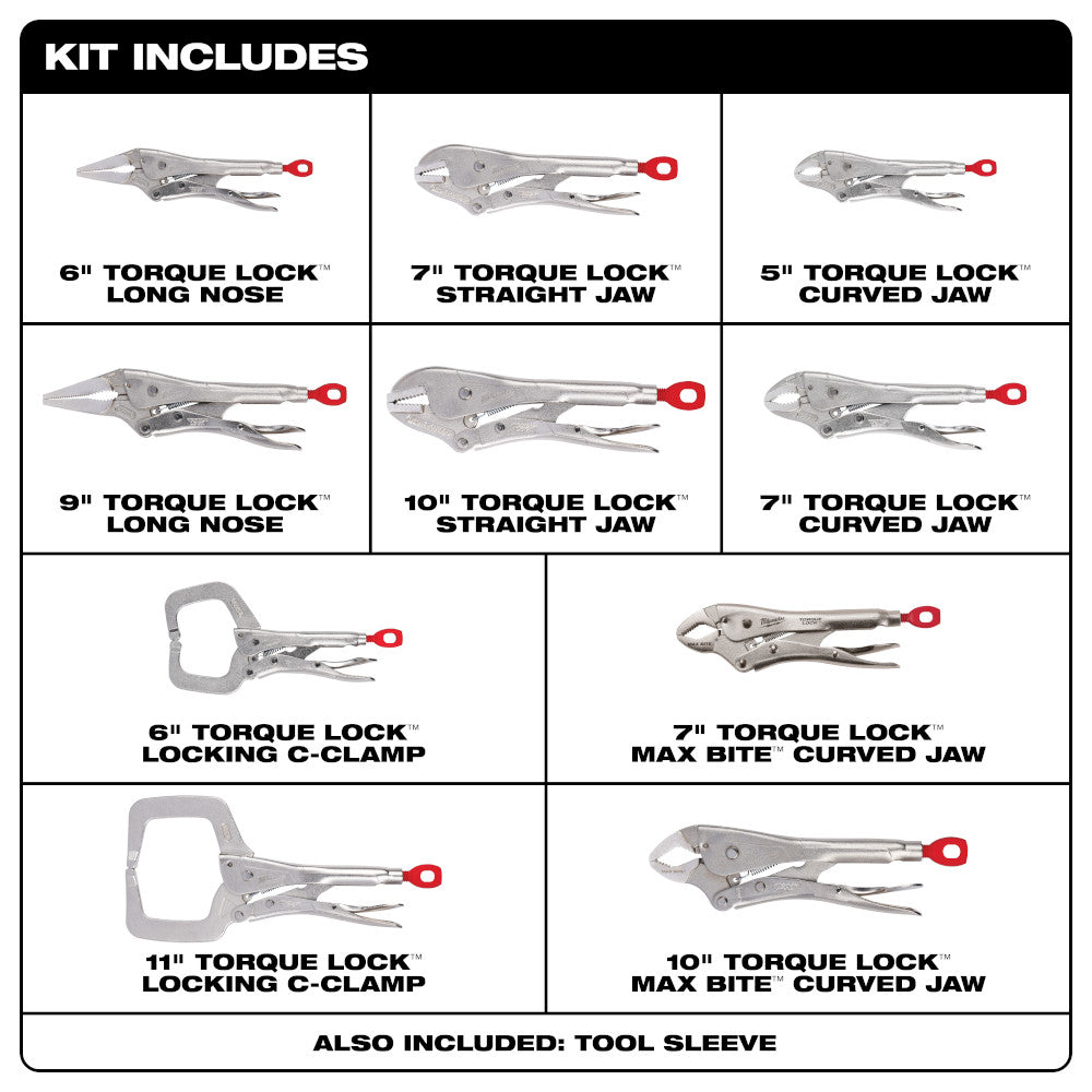 10Pc TORQUE LOCK™ Locking Pliers Kit