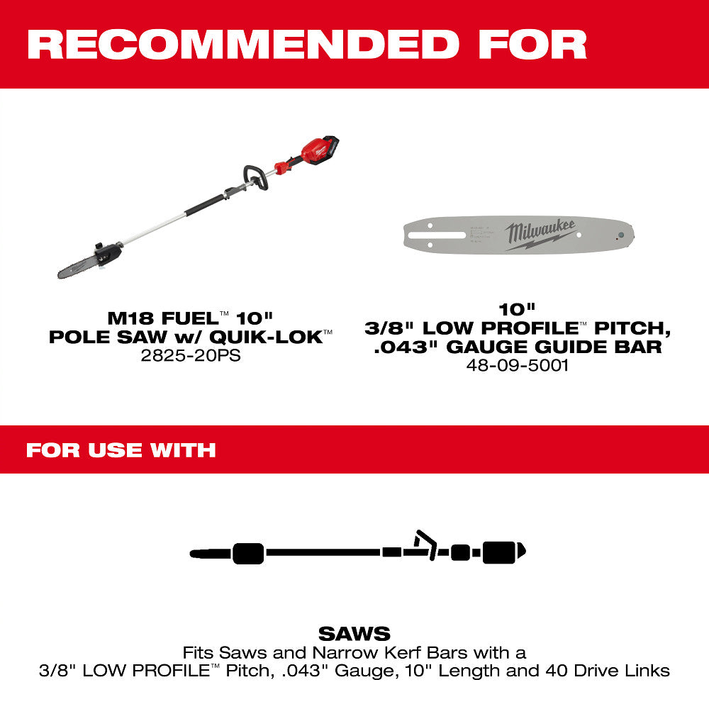 10" 3/8" LOW PROFILE™ Pitch, .043" Gauge Saw Chain