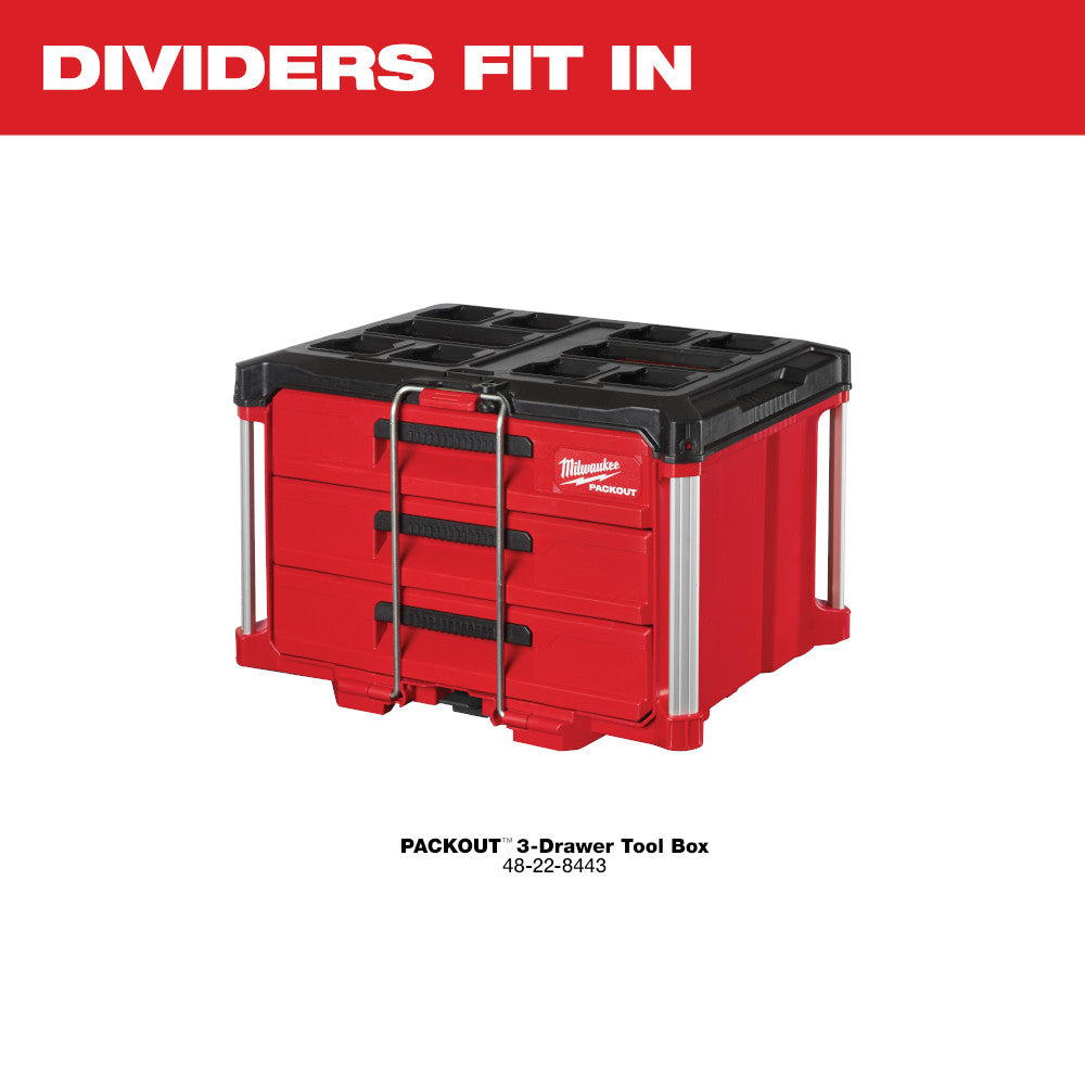 Dividers Fit In: PACKOUT 3-Drawer Tool Box #48-22-8443