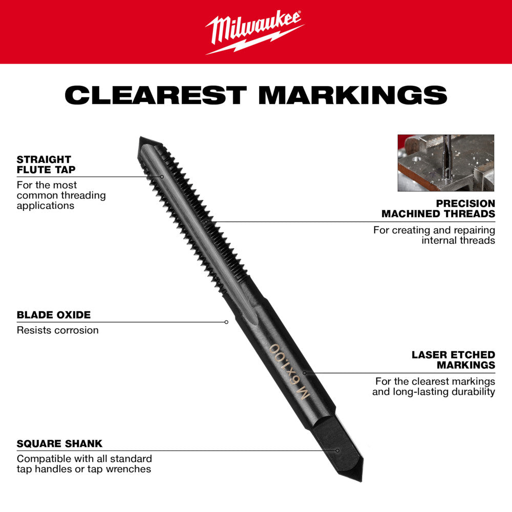 M12-1.75 mm Straight Flute Plug Tap