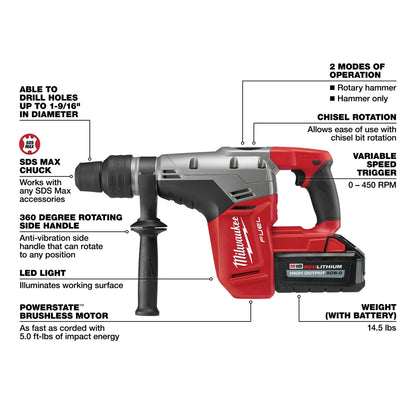 M18 FUEL™ 1-9/16" SDS Max Hammer Drill Kit