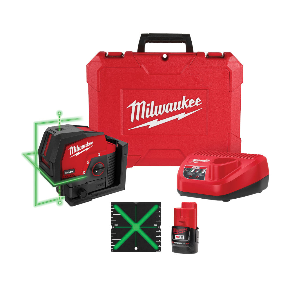 M12™ Green Cross Line & Plumb Points Laser Kit