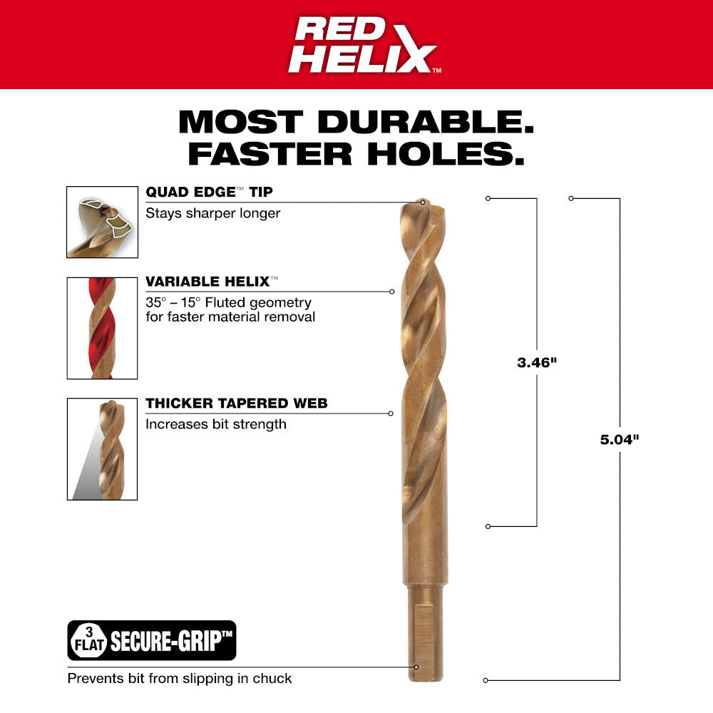 31/64" COBALT RED HELIX™ Drill Bit