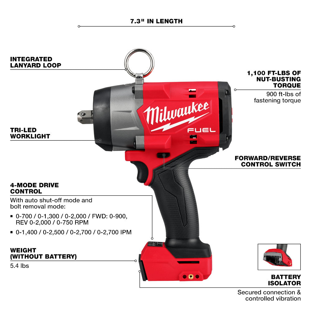 M18 FUEL™ 1/2" High Torque Impact Wrench w/ Pin Detent