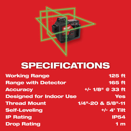 M12™ Green 360-Degree 3-Plane Laser Kit