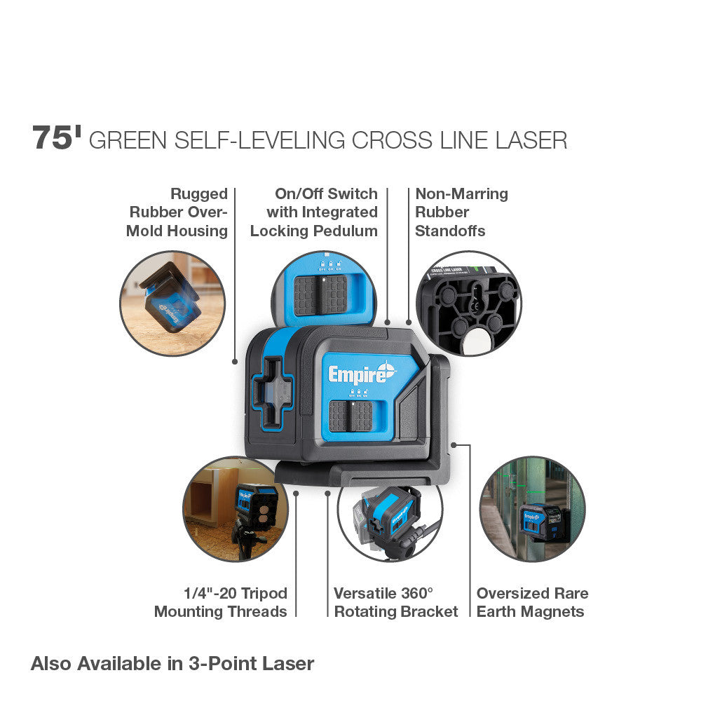 Empire 75' Green Self-Leveling Cross Line Laser