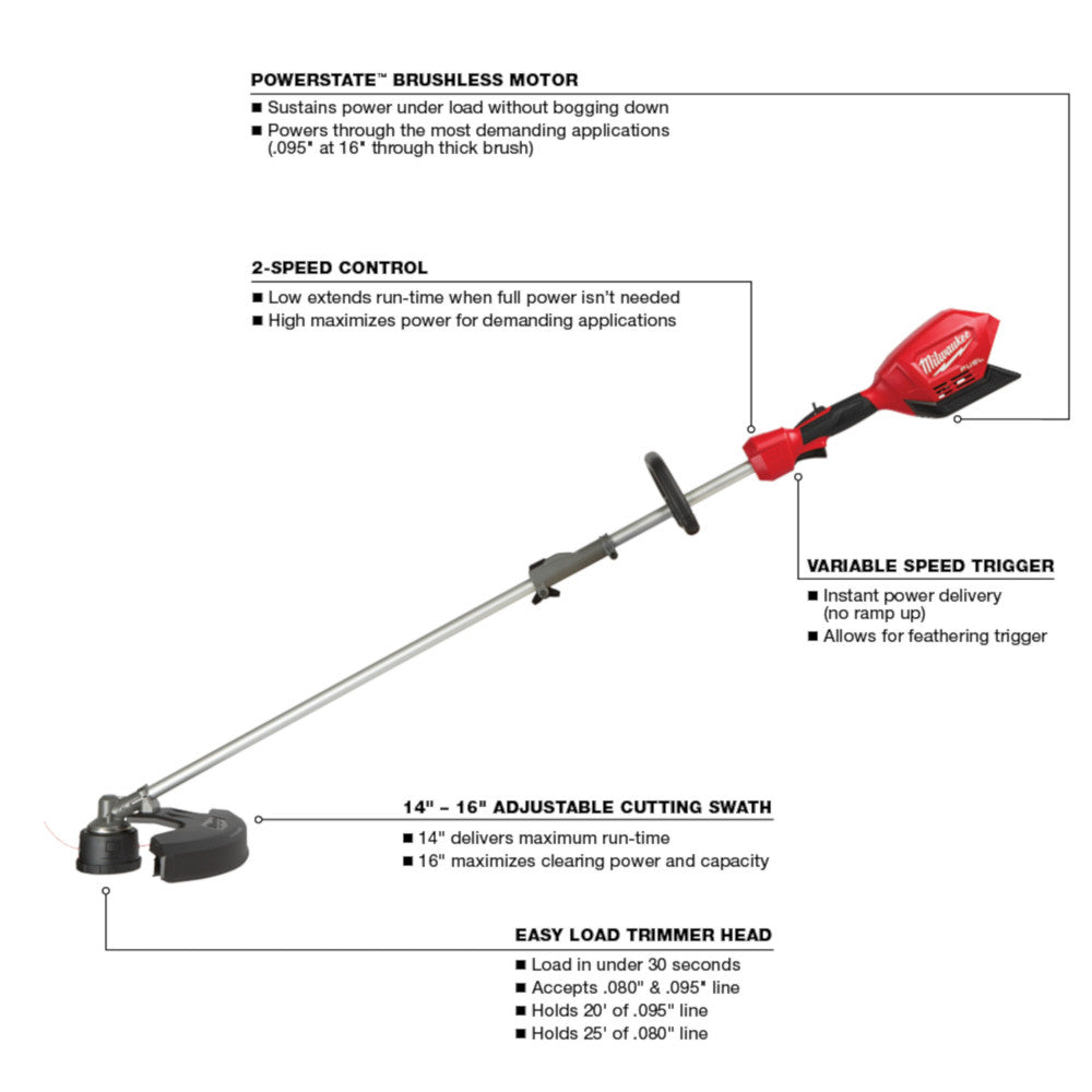 M18 FUEL™ String Trimmer with QUIK-LOK™ Attachment Capability