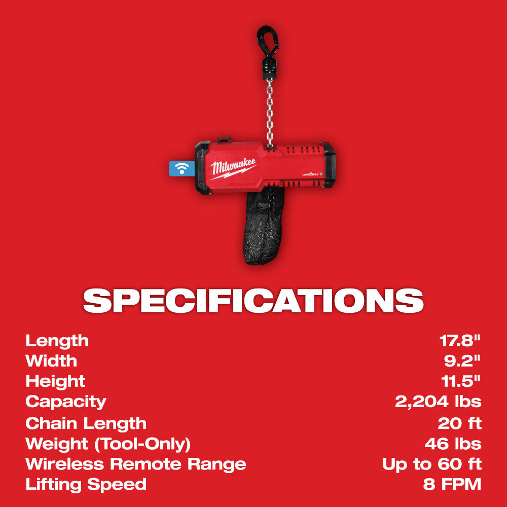 M18™ Compact 1-Ton Chain Hoist w/ ONE-KEY™