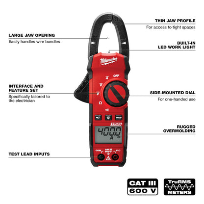 Heavy-Duty True-RMS 400 Amp Electrical Clamp Meter