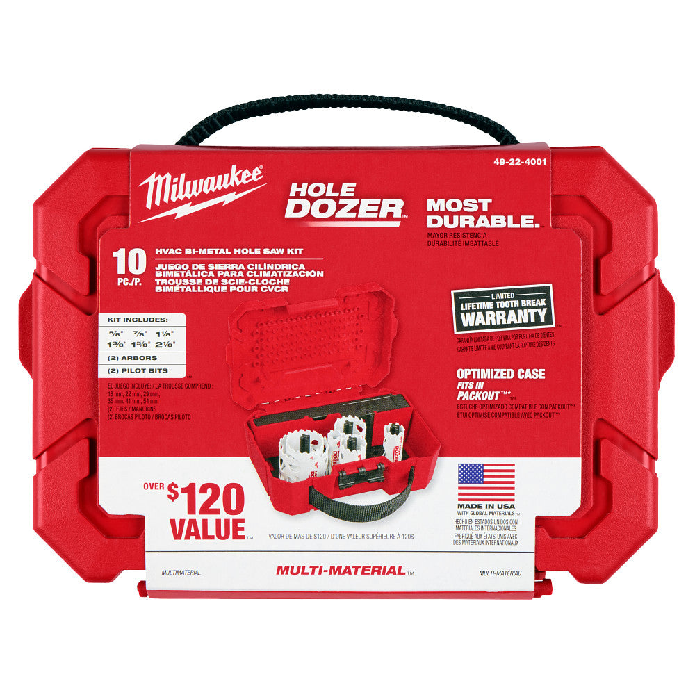 10 PC HOLE DOZER™ HVAC Hole Saw Kit