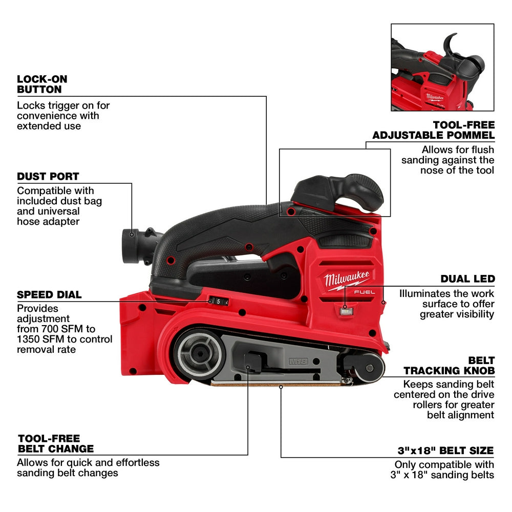 M18 FUEL™ 3"x18" Belt Sander