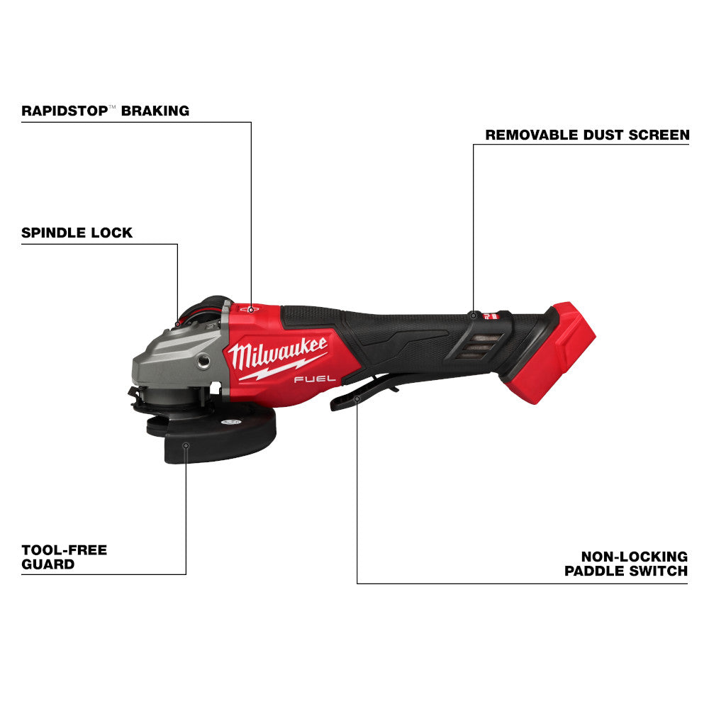 M18 FUEL™ 4-1/2"-6" Braking Grinder, Paddle Switch