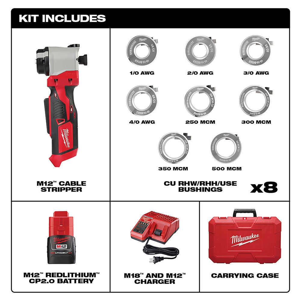 M12™ Cable Stripper Kit for Cu RHW/RHH/USE
