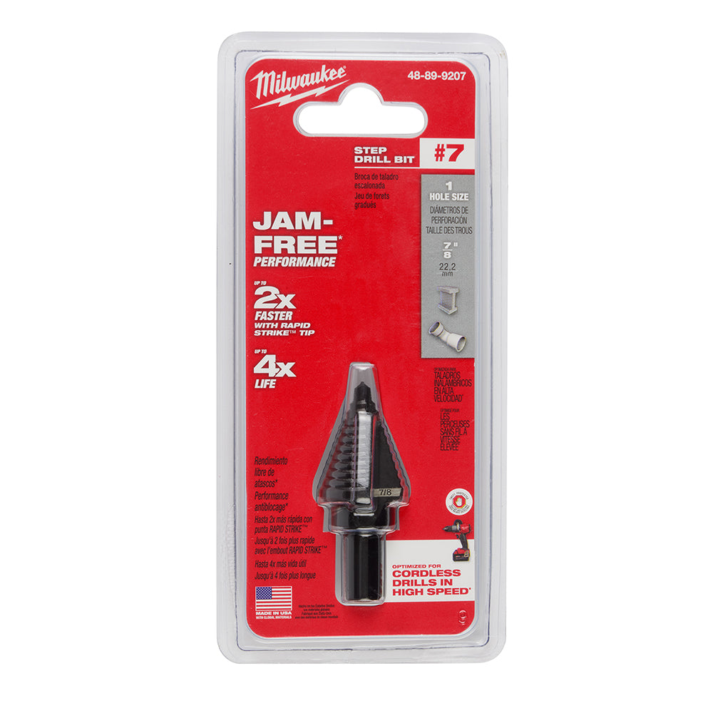 #7 Step Drill Bit, 7/8" Single Hole