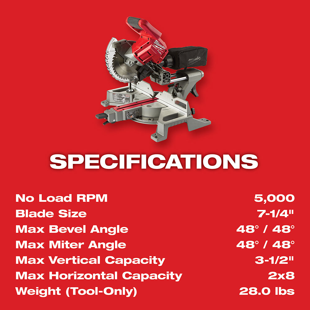 M18 FUEL™ 7-1/4 in. Dual Bevel Sliding Compound Miter Saw Kit