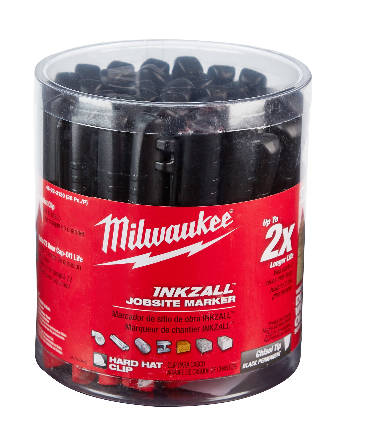 INKZALL™ Black Chisel Tip Markers