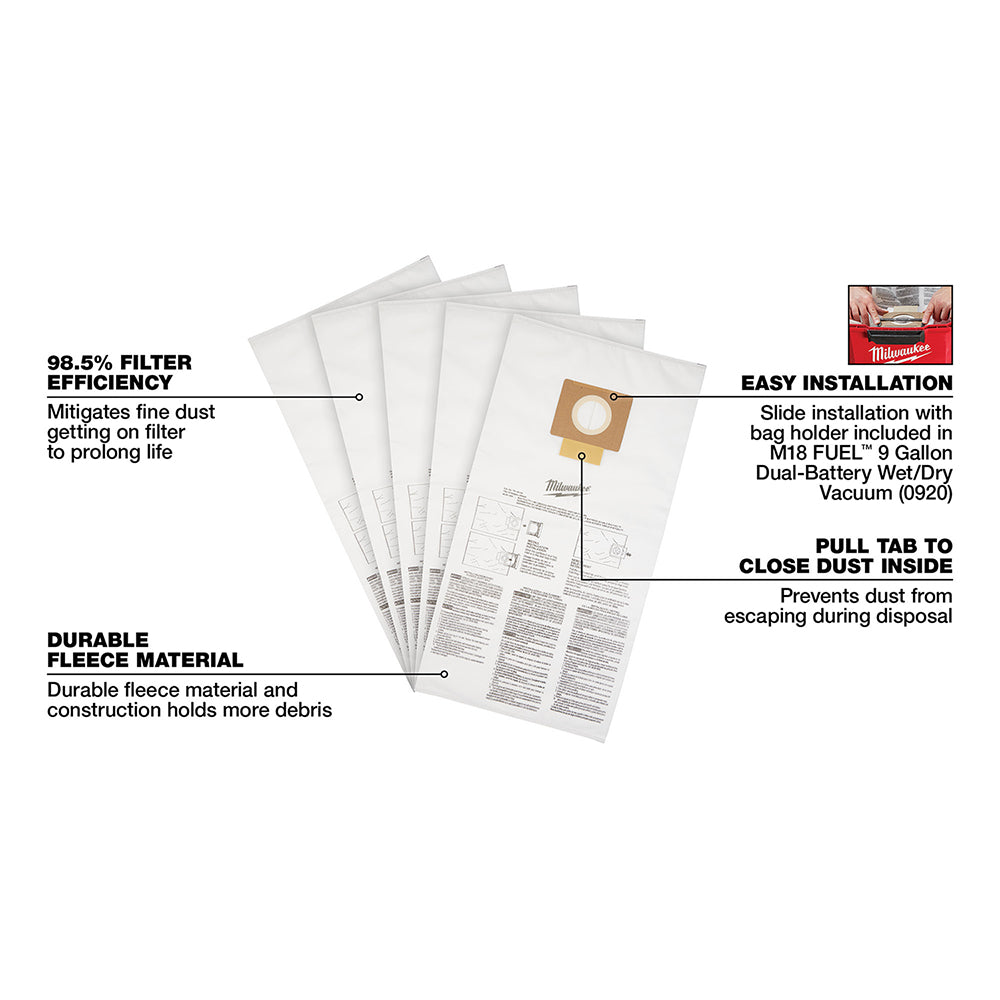 Fleece Dust Bags (5PK) - 9 Gallon
