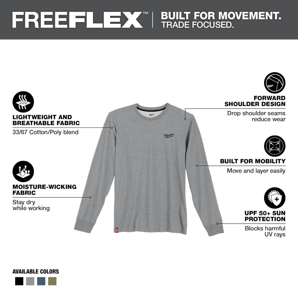 FREEFLEX™ Hybrid Work Tee - Long Sleeve - Gray L