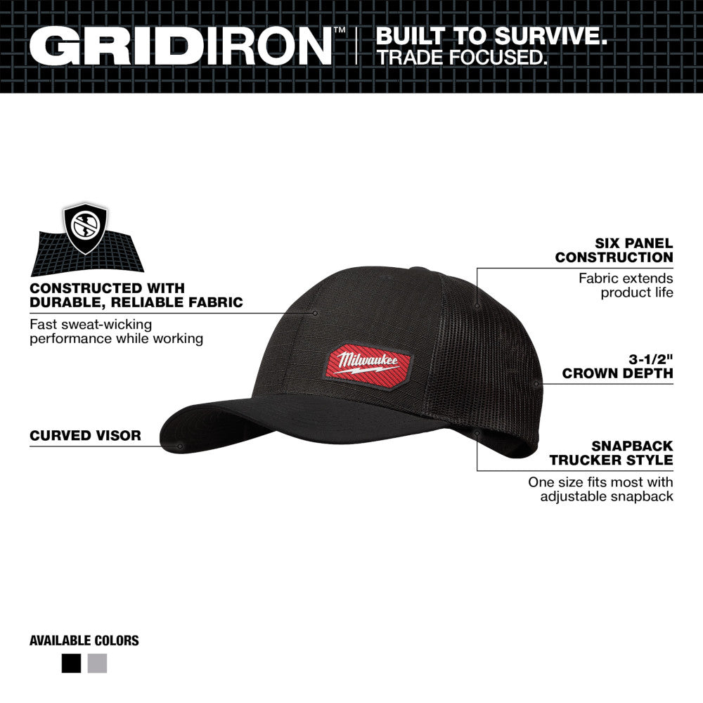GRIDIRON™ Snapback Trucker Hat - Gray