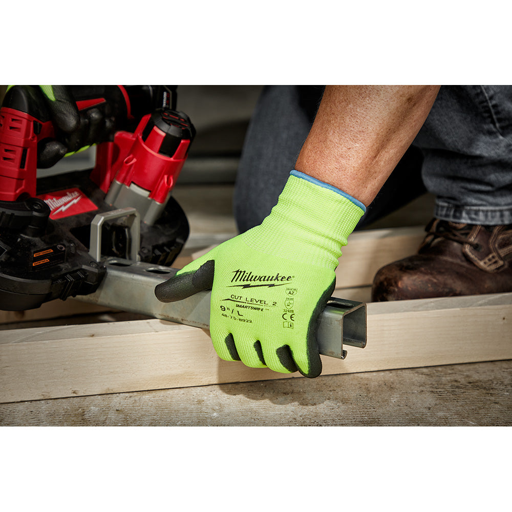 High Visibility Cut Level 2 Polyurethane Dipped Gloves - M