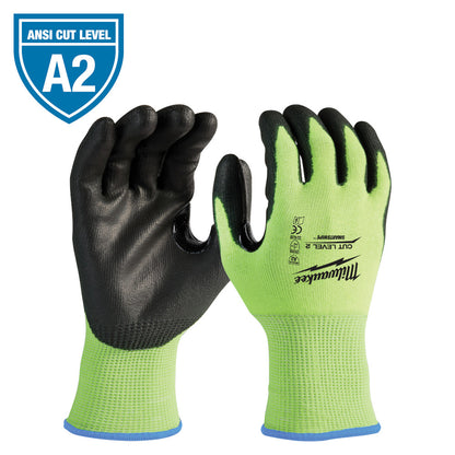 High Visibility Cut Level 2 Polyurethane Dipped Gloves - M