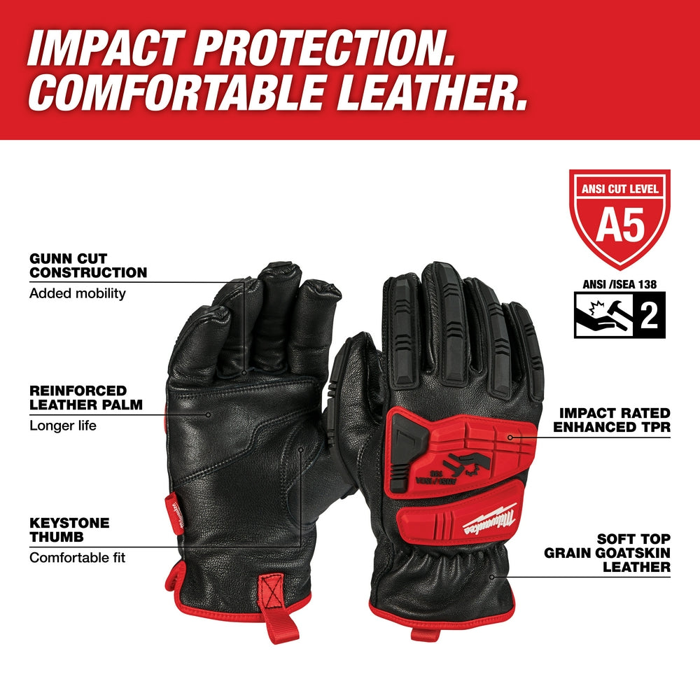 Impact Cut Level 5 Goatskin Leather Gloves - M
